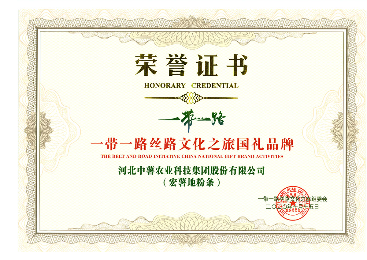 一带一路丝路文化之旅国礼品牌（宏薯地粉条）